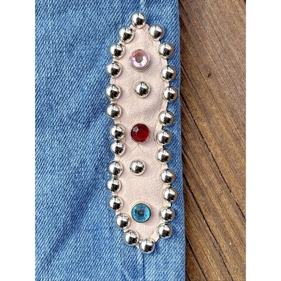 Kapital Kountry Studded Straight Leg Blue Denim Jeans Cotton Japan Sz 32 - Picture 2 of 16